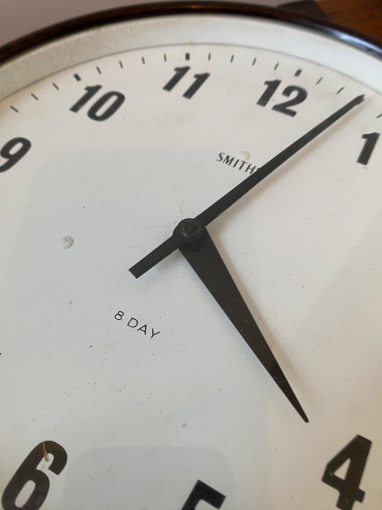 SMITHS Midcentury Vintage Industrial Bakelite Wall Clock ORIGINAL MOVEMENT !