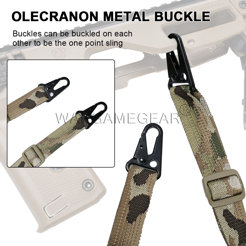 Tactical 2 Point Rifle Airsoft Modular Gun Strap Adjustable Quick Pull Tab Sling