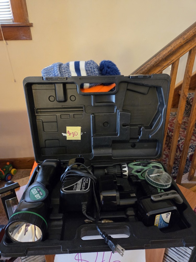 Hitachi 18V Drill/Driver & Flashlight Set with 2 Batteries Included