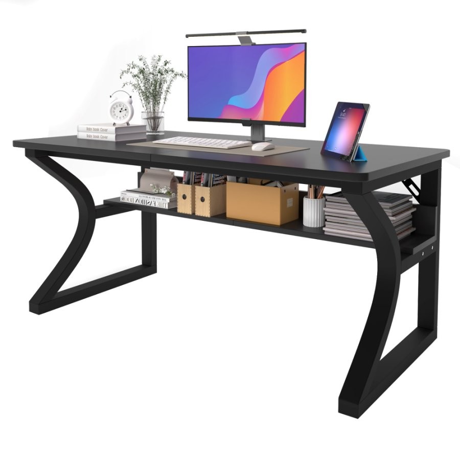 47" Computer Desk Gaming Desk Laptop Study Table Workstation with 2 Piece Table