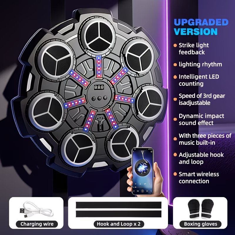 Boxing Wall Target Machine 7 Target Positions Music Scoring Electronic Trainer