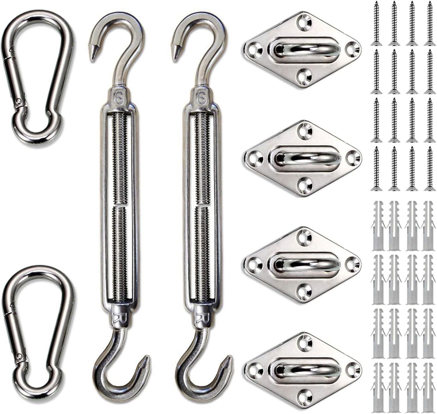 6 Inch Rectangle Sun Shade Sail Hardware Installation Kit