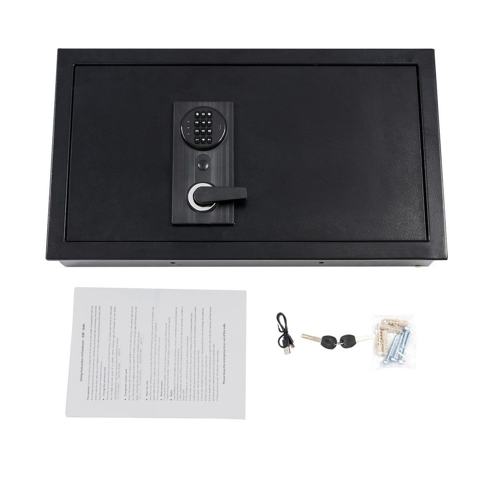 Wall-mounted Safe with Keys, Hidden Wall Safe Home Security 65cm
