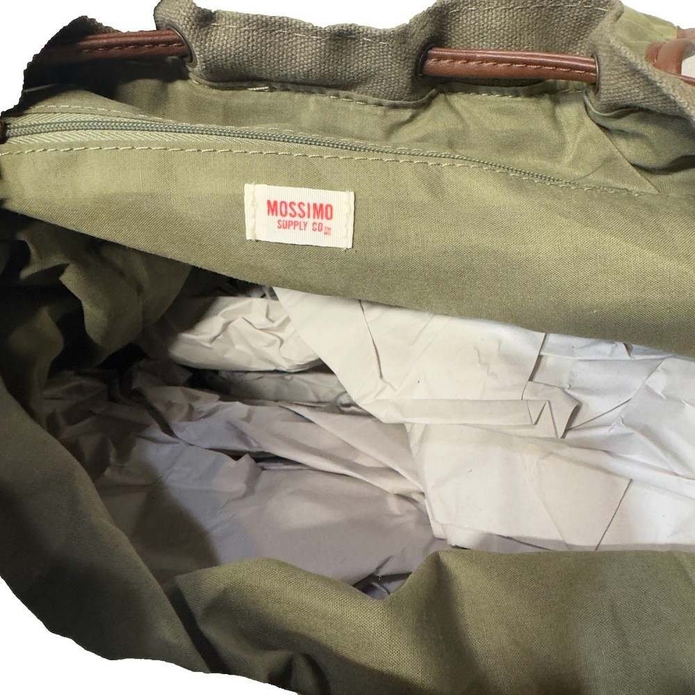 Army Green Backpack w/ Brown Trim Multi-Pocket NWT