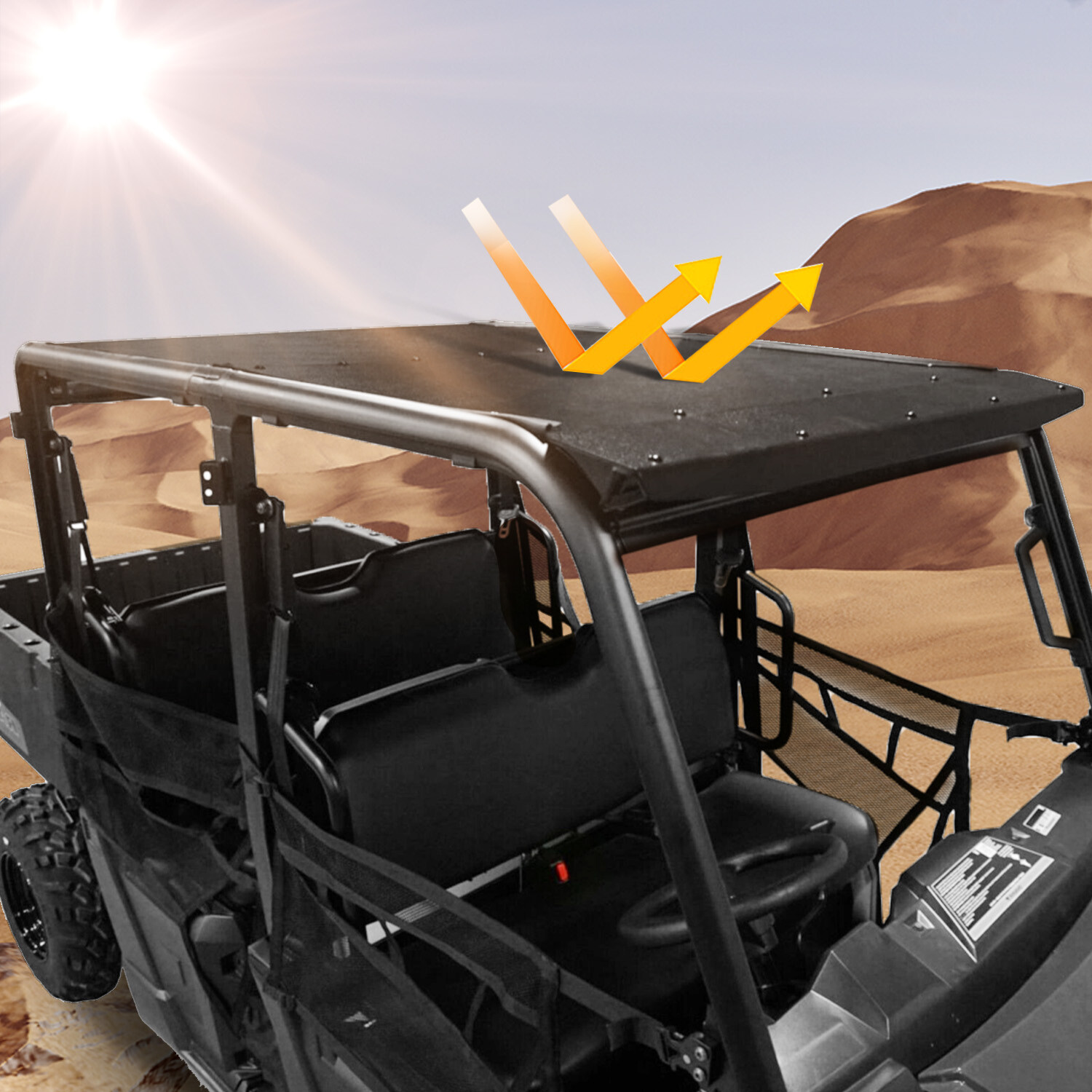 2 pcs Hard Top Roof Fit Polaris Ranger 570 Crew Mid-Size 2015-2019 4 Seat