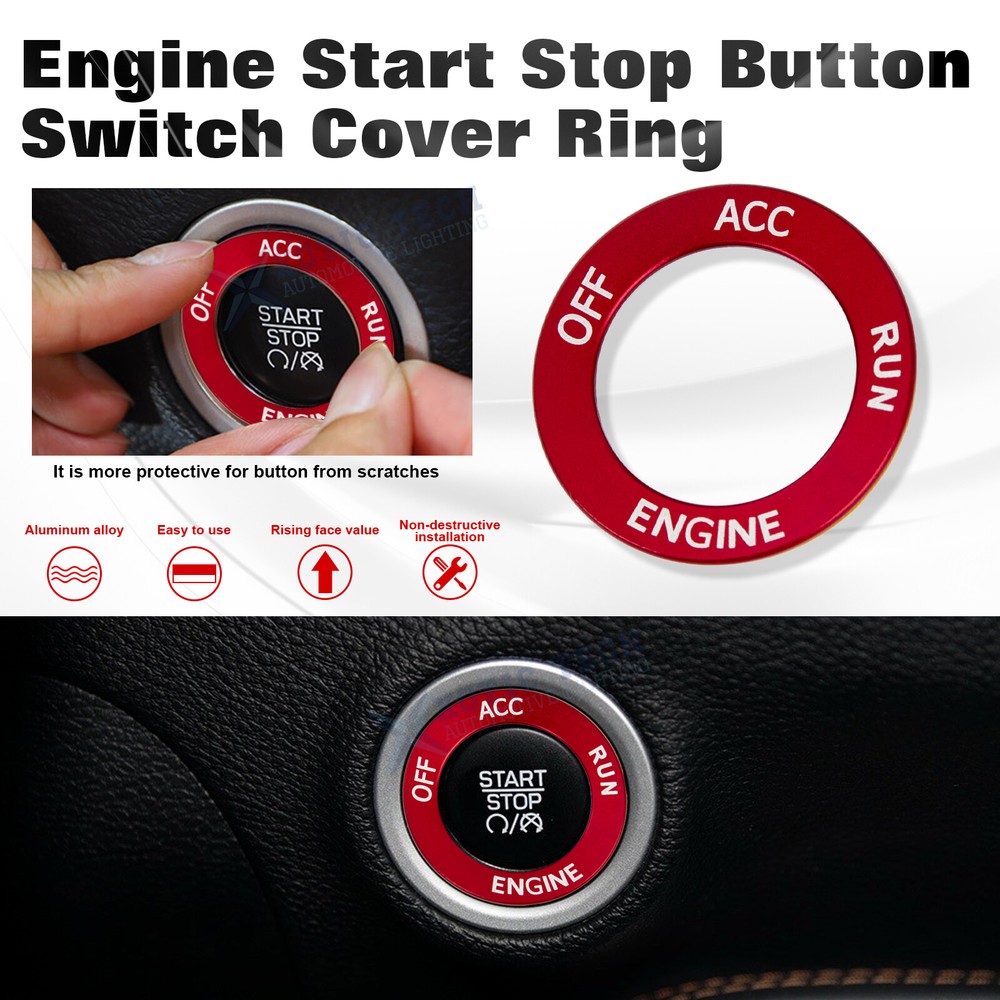 Engine Start Stop Button Cover Trim Ring For Dodge Charger Challenger Durango