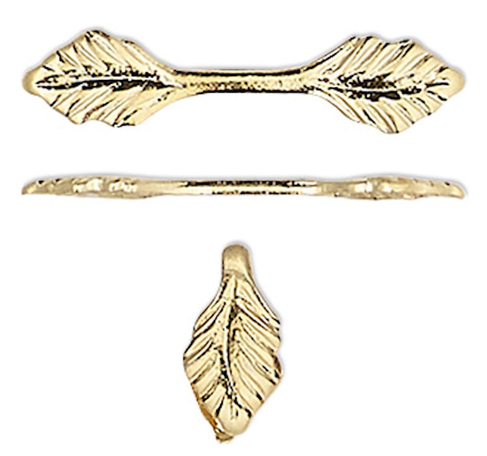 Bail, Fold Over, 100 VERY SMALL GoldPlated Brass Glue On Pendant Leaf 6.5mm Grip