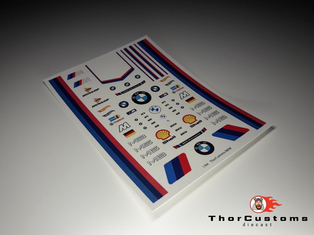BMW -  Water-Slide Decals clear 1/64 scale.
