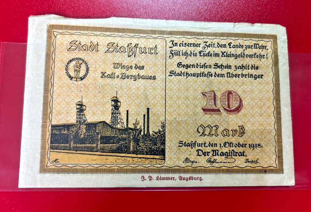 1918 10 MARKS GERMANY BANKNOTE