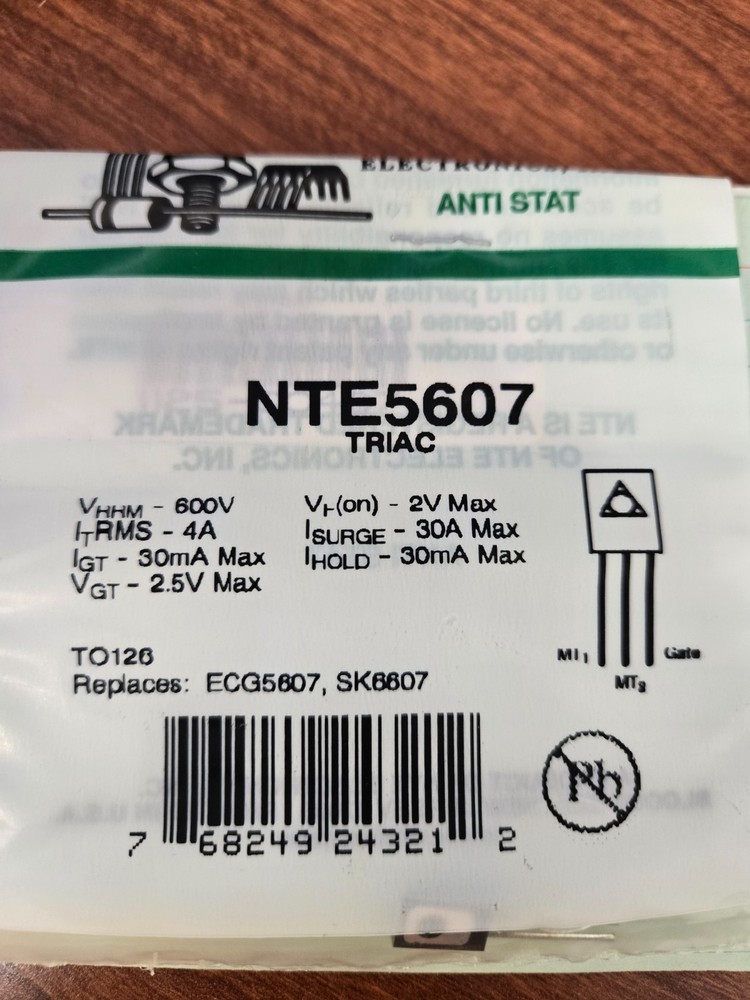 NTE5607 TRIAC