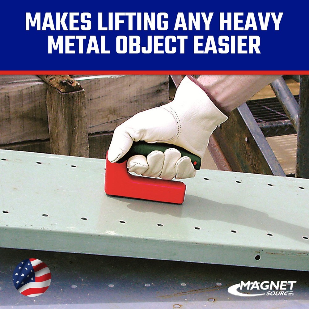 Master Magnetics Strong Magnet with Ergonomic Handle - 100 lb Pull Force, Red...