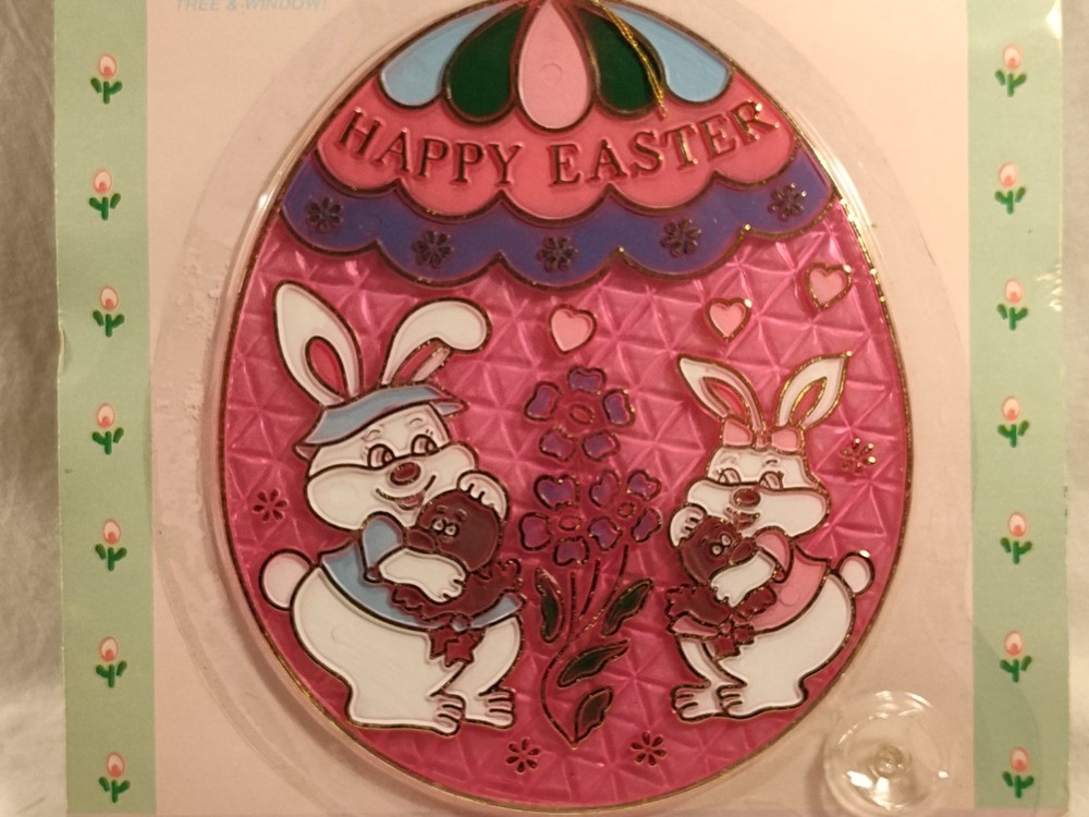 Hermitage Pottery Happy Easter Suncatcher Large 8"