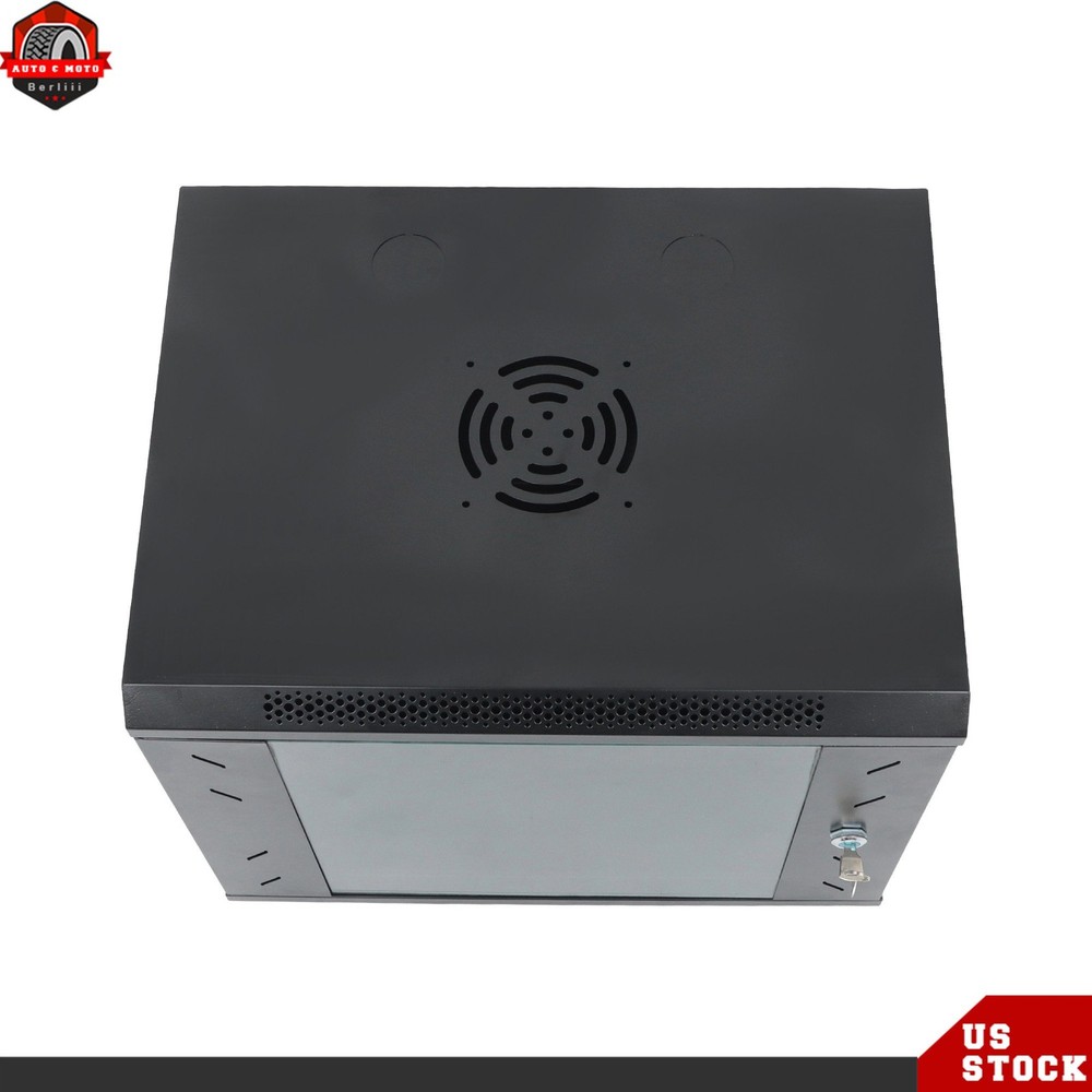 9U Network Server Cabinet Rack Wall Mount 15.5'' Deep Door Lock High Security