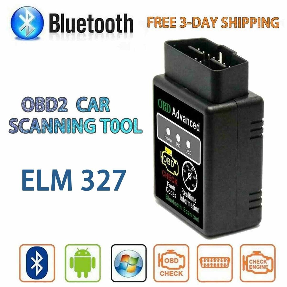 Bluetooth OBD2 OBDII Car Diagnostic Scanner Auto Fault Code Reader Tool ELM327