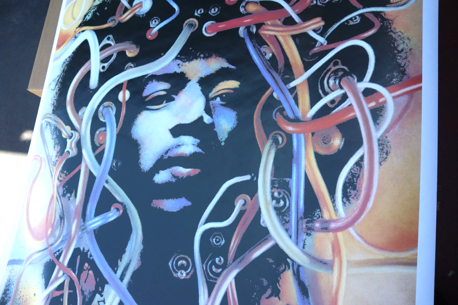 1999 PYRAMID JIMI HENDRIX EXPERIENCE WIRE HAIR MEDUSA CONCERT POSTER ART 53x37"