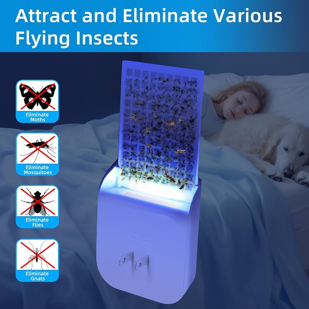 Indoor Flying Insect Trap UV Night Light Bug Catcher