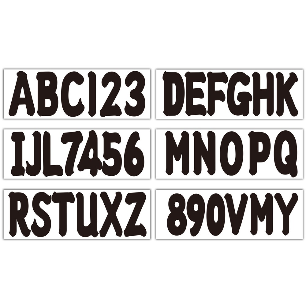 Black Alpha-Numeric Registration Identification Numbers Stickers Decals for Boat
