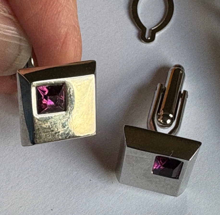 Cufflinks and tie pin, simple costume set