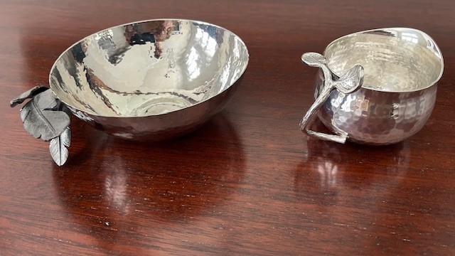 ARANY 2 pc. set, Silverplate bowl and small pitcher