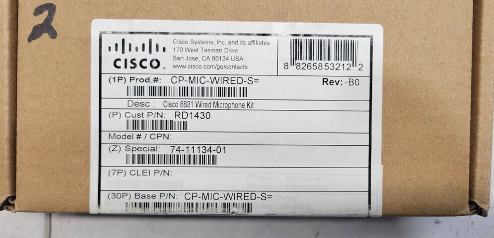 NEW Cisco CP-MIC-WIRED-S= Cisco 8831 Wired Microphone Kit