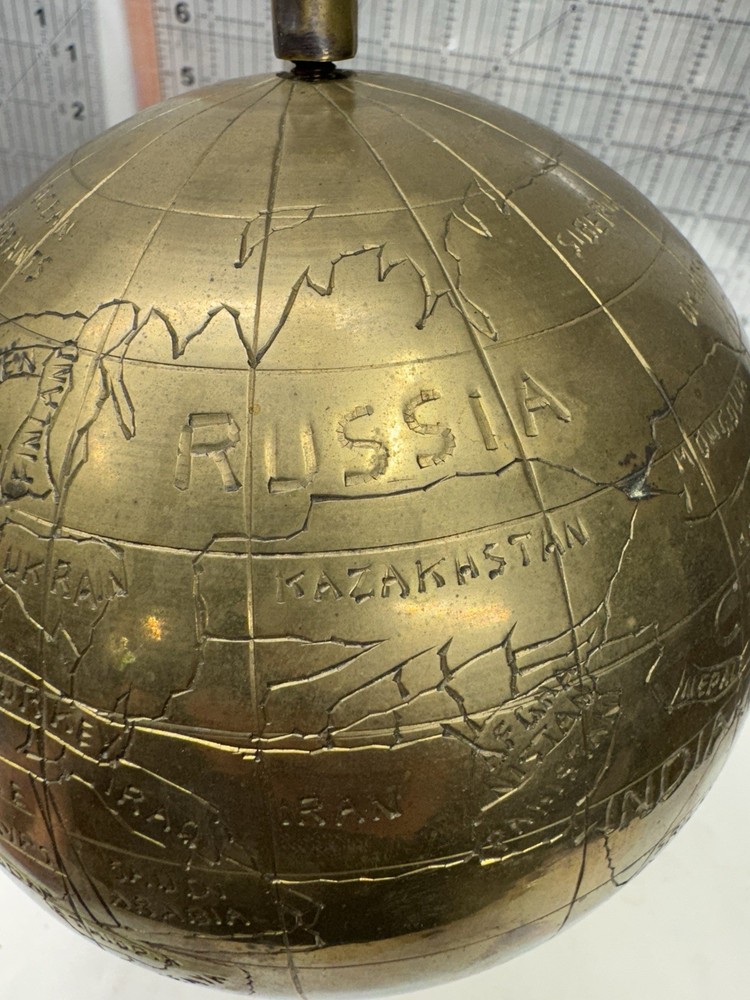 world globe on brass stand India