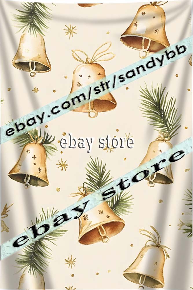 Festive Bells Pattern elegant simple subtle tapestry 39X59 in