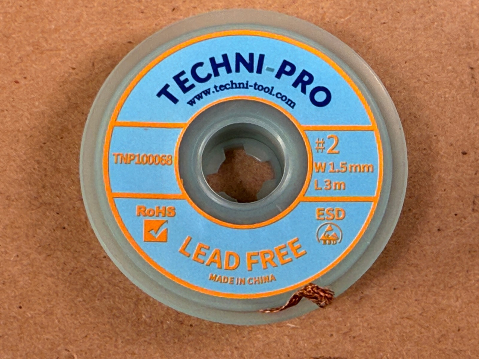 5 ROLLS 50' Techni-Pro Techni-Tool Solder Wick 1.5mm x 10 ft Size #2 - FREE SHIP