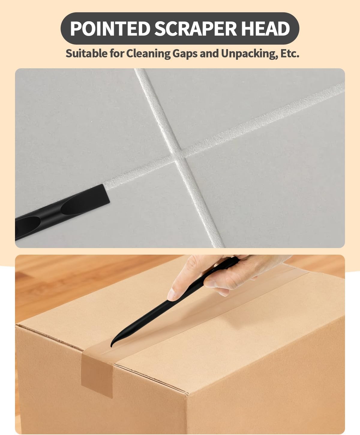 12 PCS Carbon Fiber Plastic Scrapers Tool, Non-Scratch Scraper Tool for Tight Sp