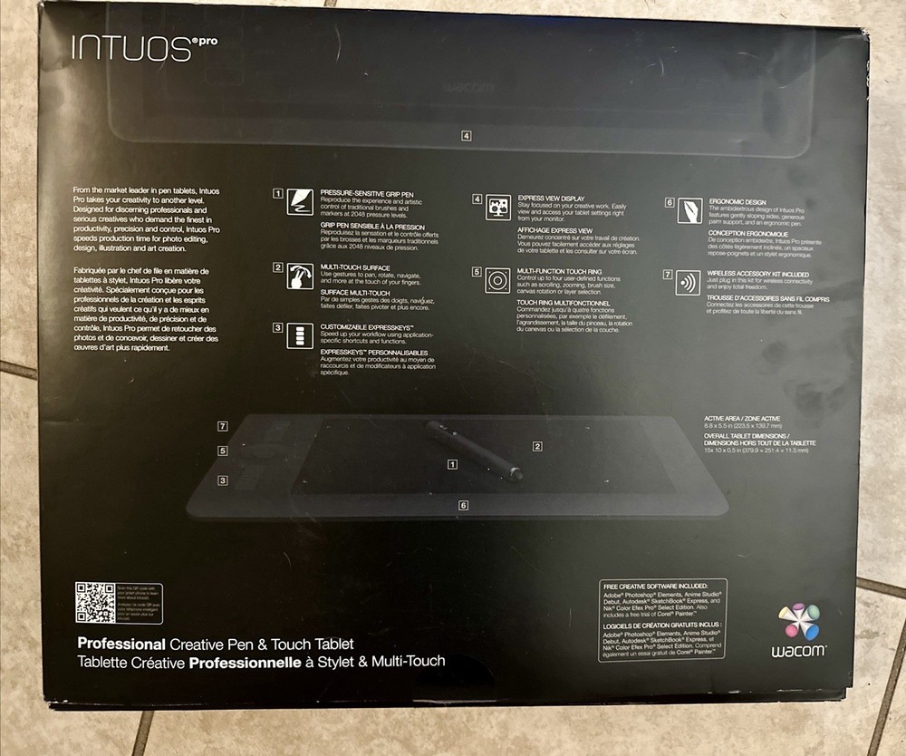 Wacom Intuos Pro Medium Digital Graphic Drawing Tablet - Black