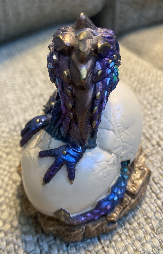 Windstone Editions Peacock Dragon Hatching Egg Signed Pena 1984