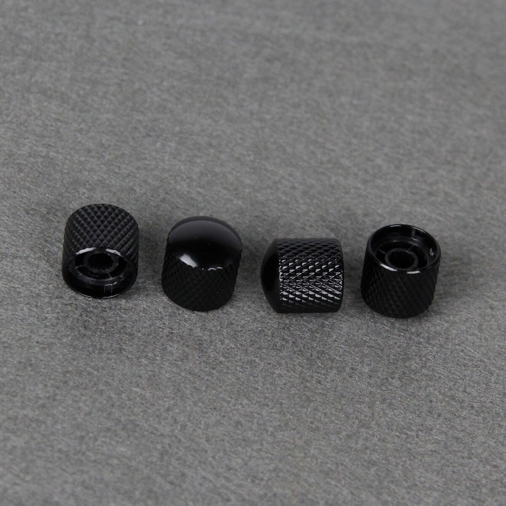New 12pcs Black Guitar Bass Knobs Volume/Tone Control Dome Metal Knobs