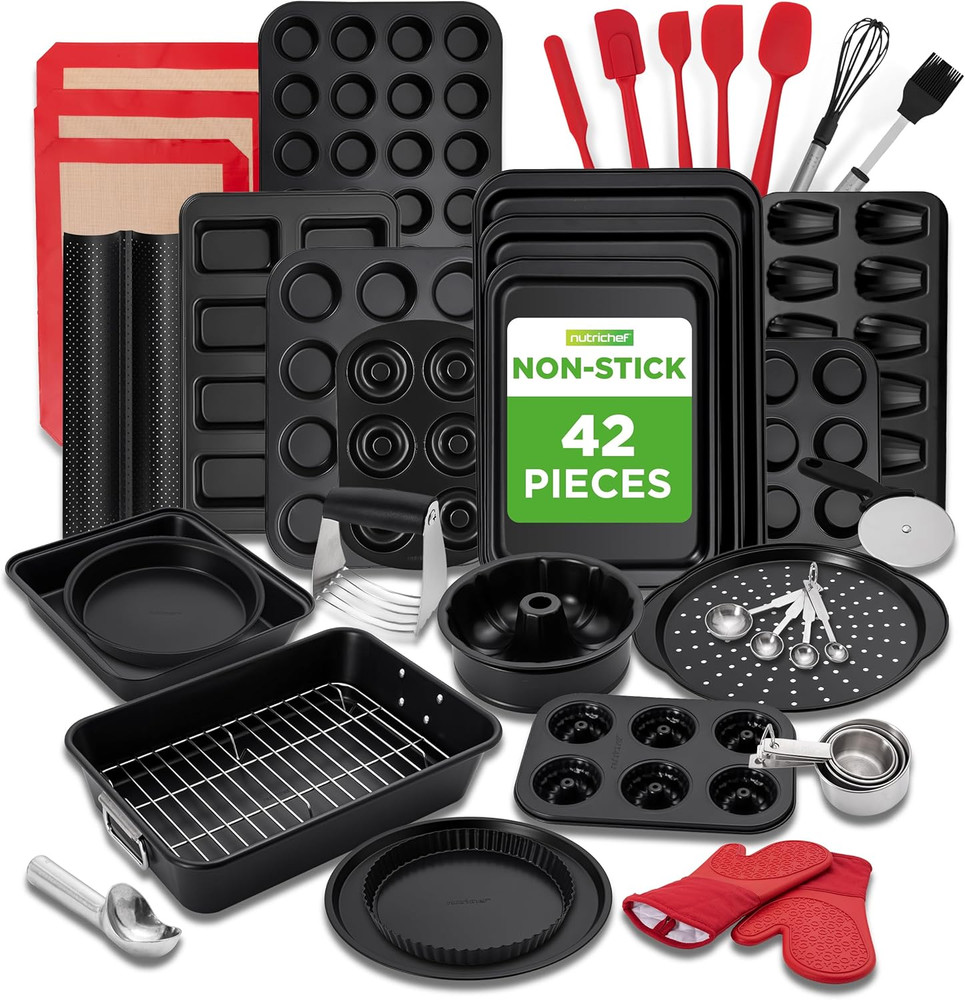 42-Piece Nonstick Bakeware Set for Flawless Baking Every Time