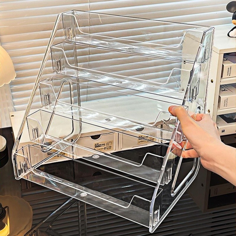 5Tier Display Rack Transparent Storage Rack Multifunctional Counter Display Rack