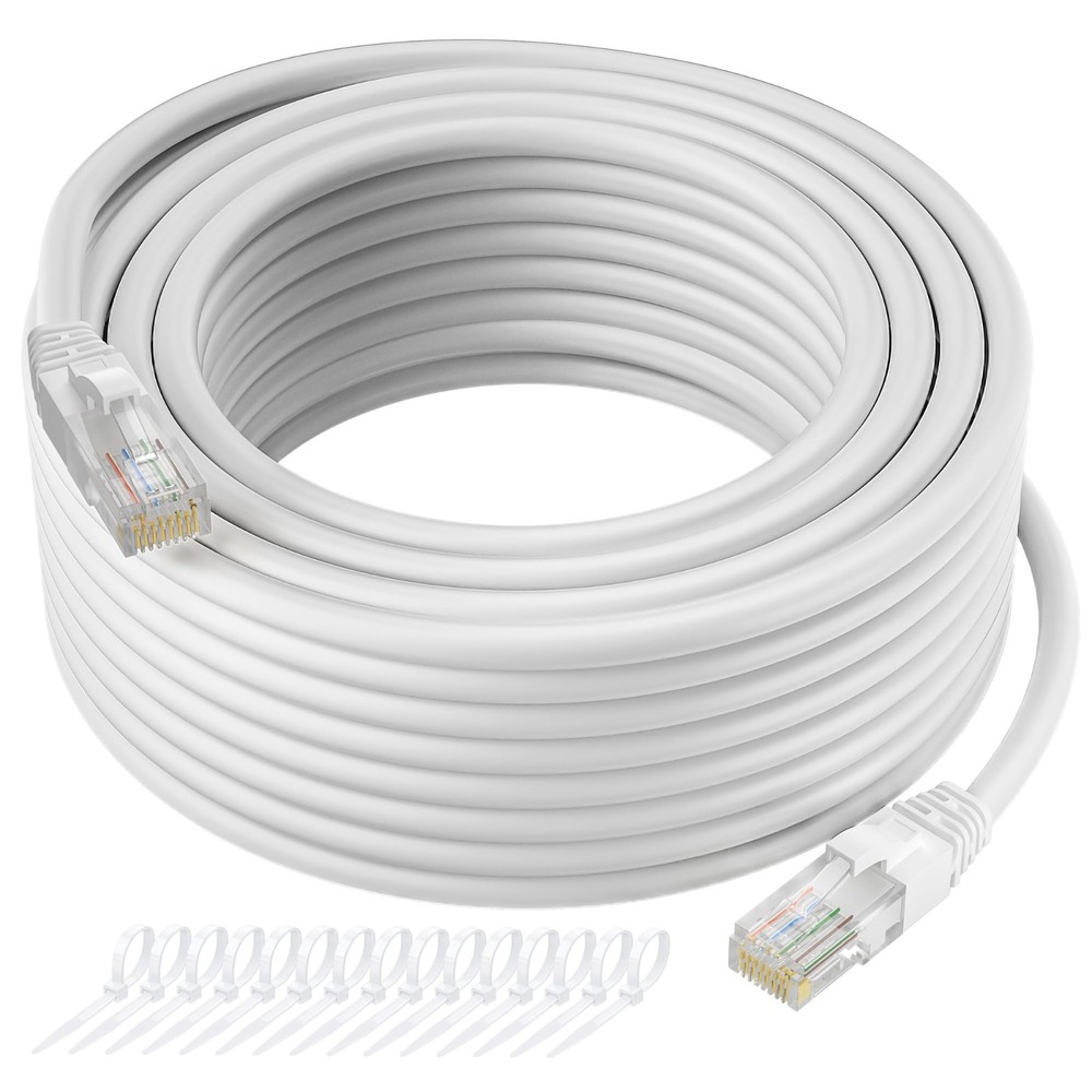 250 FT Cat5e Ethernet Cable, Snagless Patch Cord, Flexible LAN Network Cable, RJ