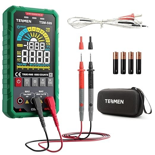 Digital Multimeter TRMS 6000 Counts Voltage Tester NCV Temperature Capacitance