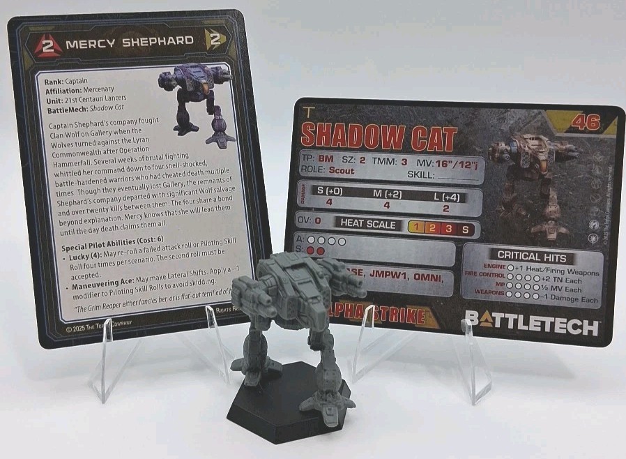 New BattleTech: Shadow Cat (Prime) Mech 21st Centauri Lancers Command Lance B&N