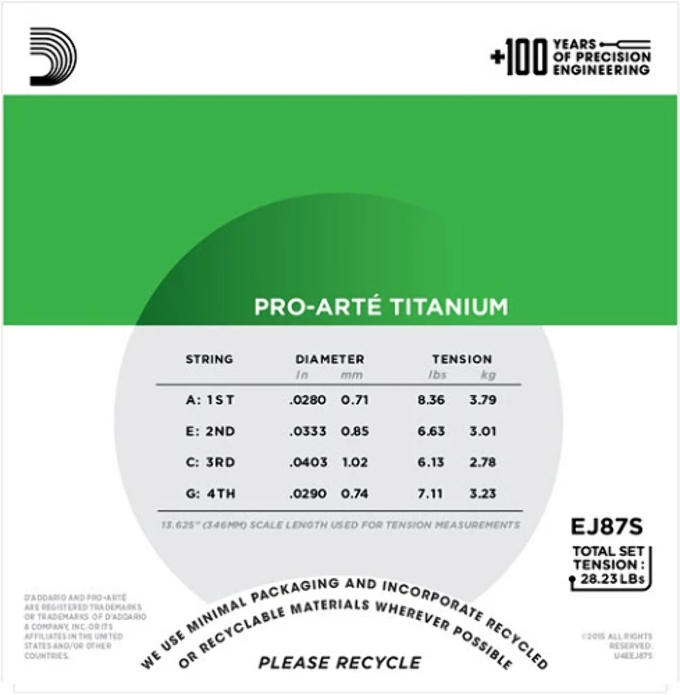 D'Addario TITANIUM, Soprano Ukulele Strings