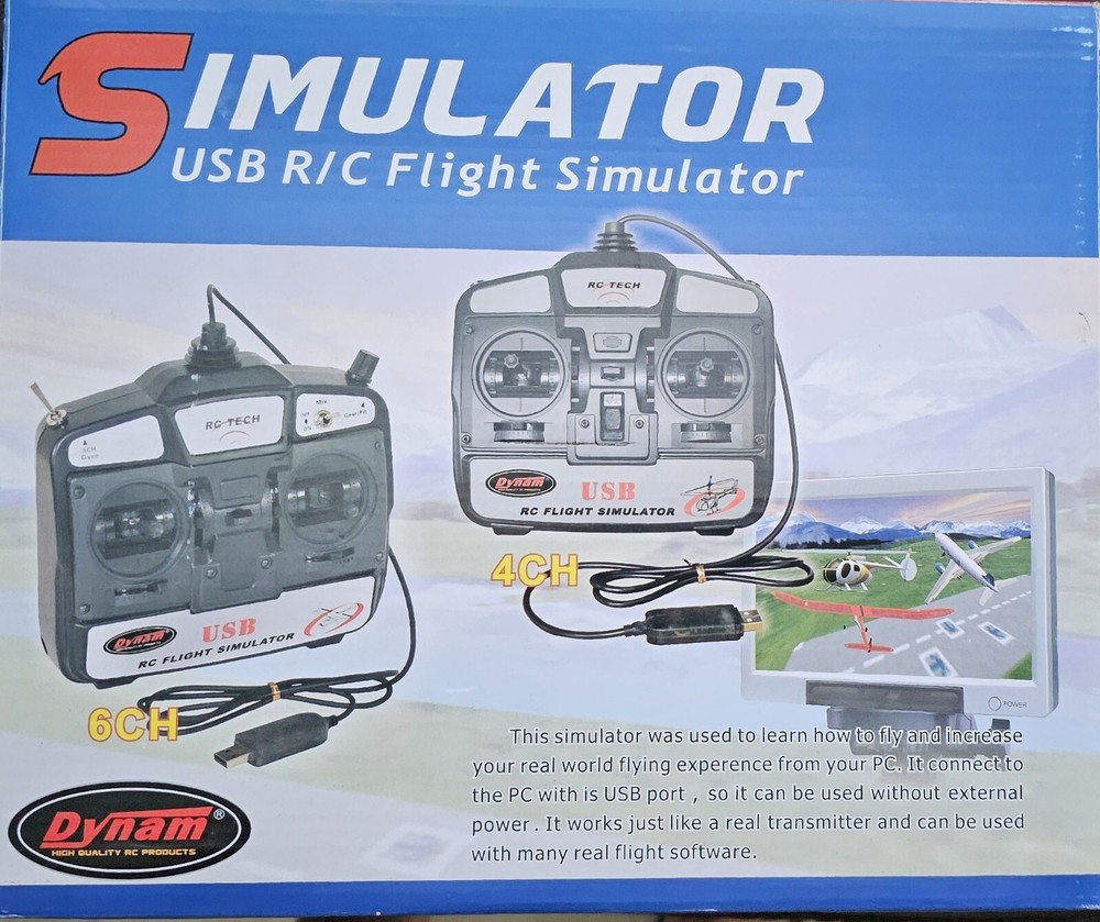 Dynam 6Ch USB  R/C Model Flight Simulator Helicopter Airplane