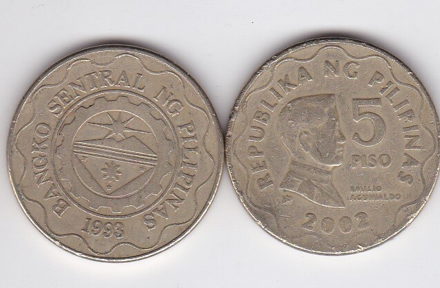 Philippines - 5 Piso 2002 VF Lemberg-Zp