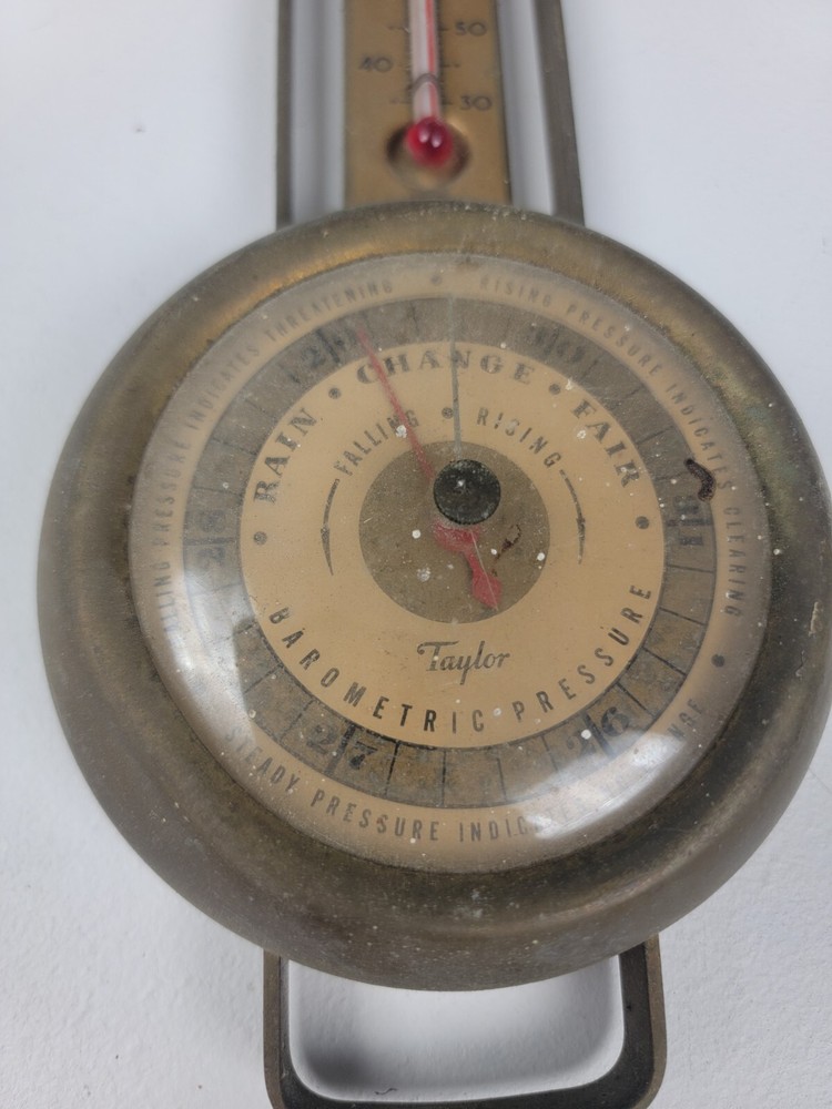 Vintage Taylor Barometer Brass - Adjustable Altitude Setting
