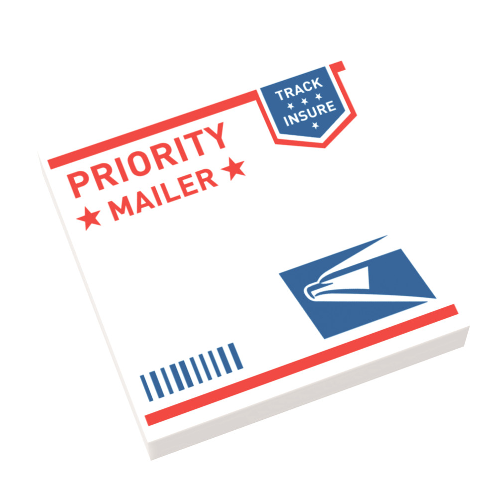 NEW - United Studs Postal Envelope - Custom Printed 2x2 Tile - Brick Office