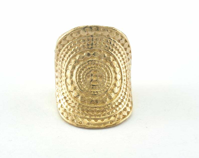 Adjustable Ring Raw Brass (16mm 5US inner size - Adjustable ) OZ3717 27mm