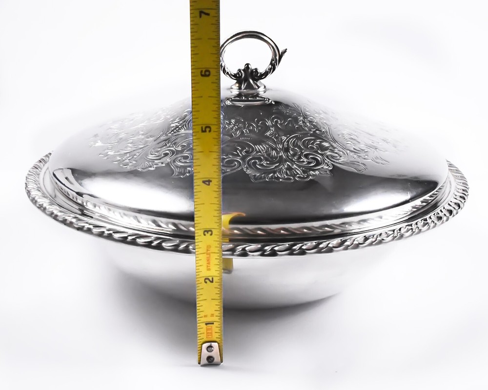 Silver Plate Serving Bowl Glass Insert and Lid by Oneida – SLV372