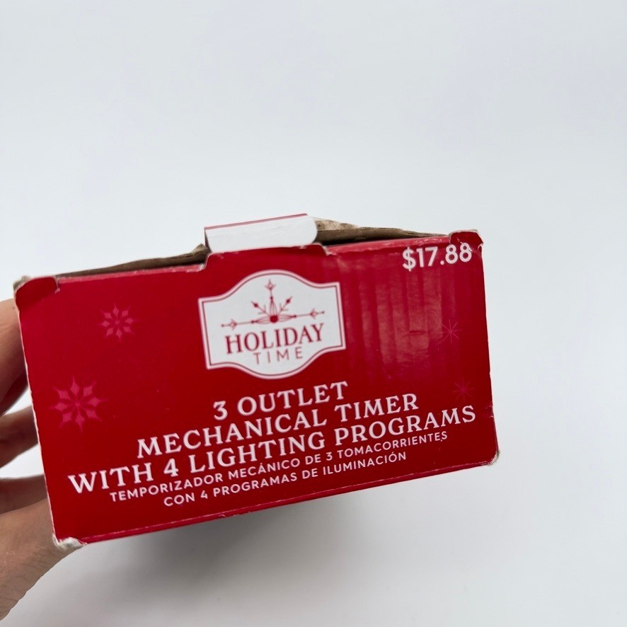 Holiday Time 3 Outlet Mechanical Timer Outdoor 4 Lighting Programs Black