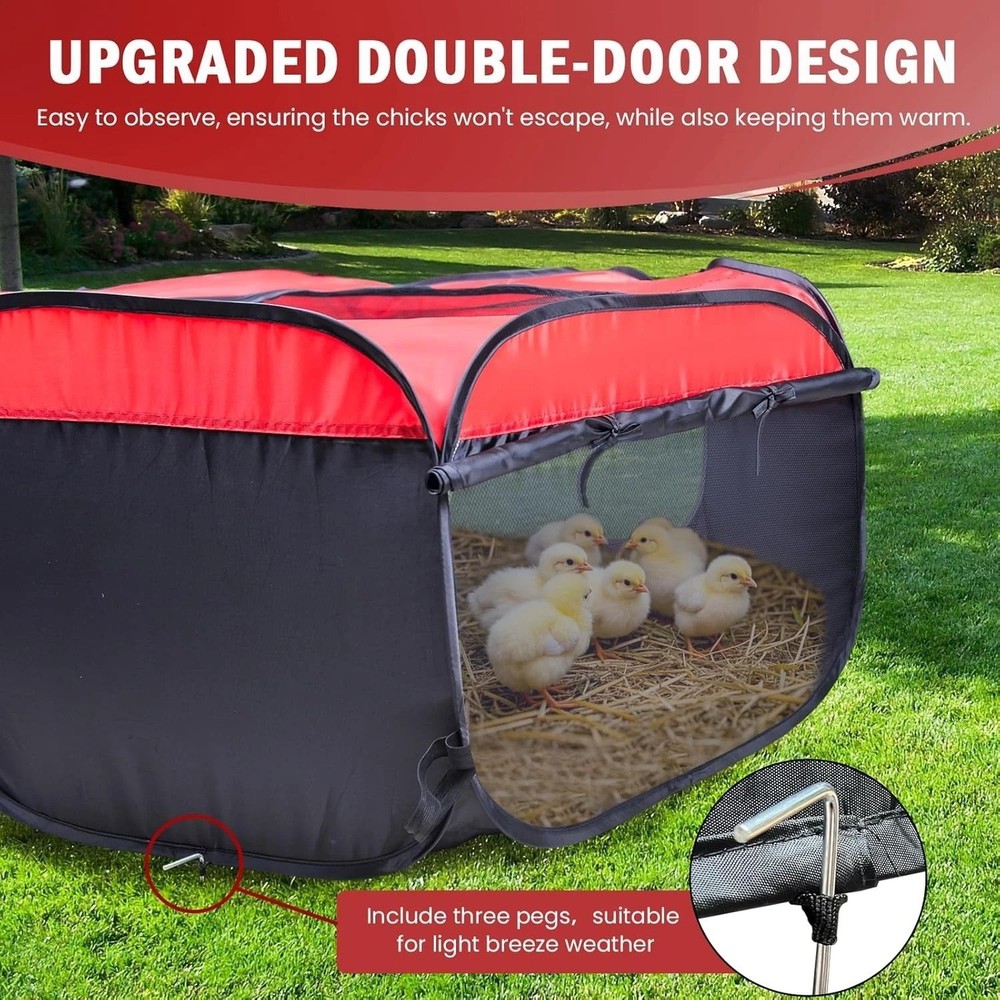Versatile Chick Brooder Kit - Indoor/Outdoor Comfort for 15 Chicks, Ducks, Quail