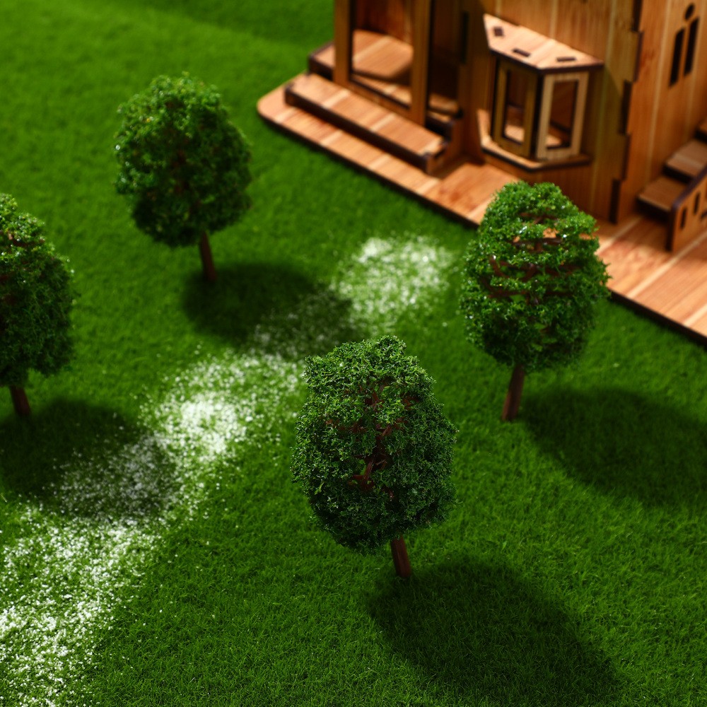 20 Pcs Plastic 9 CM Green Model Trees for Architectural Scenery Layout