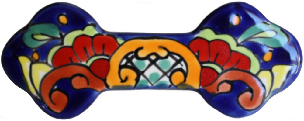 Mexican Handmade Talavera Ceramic Rainbow Drawer Pull