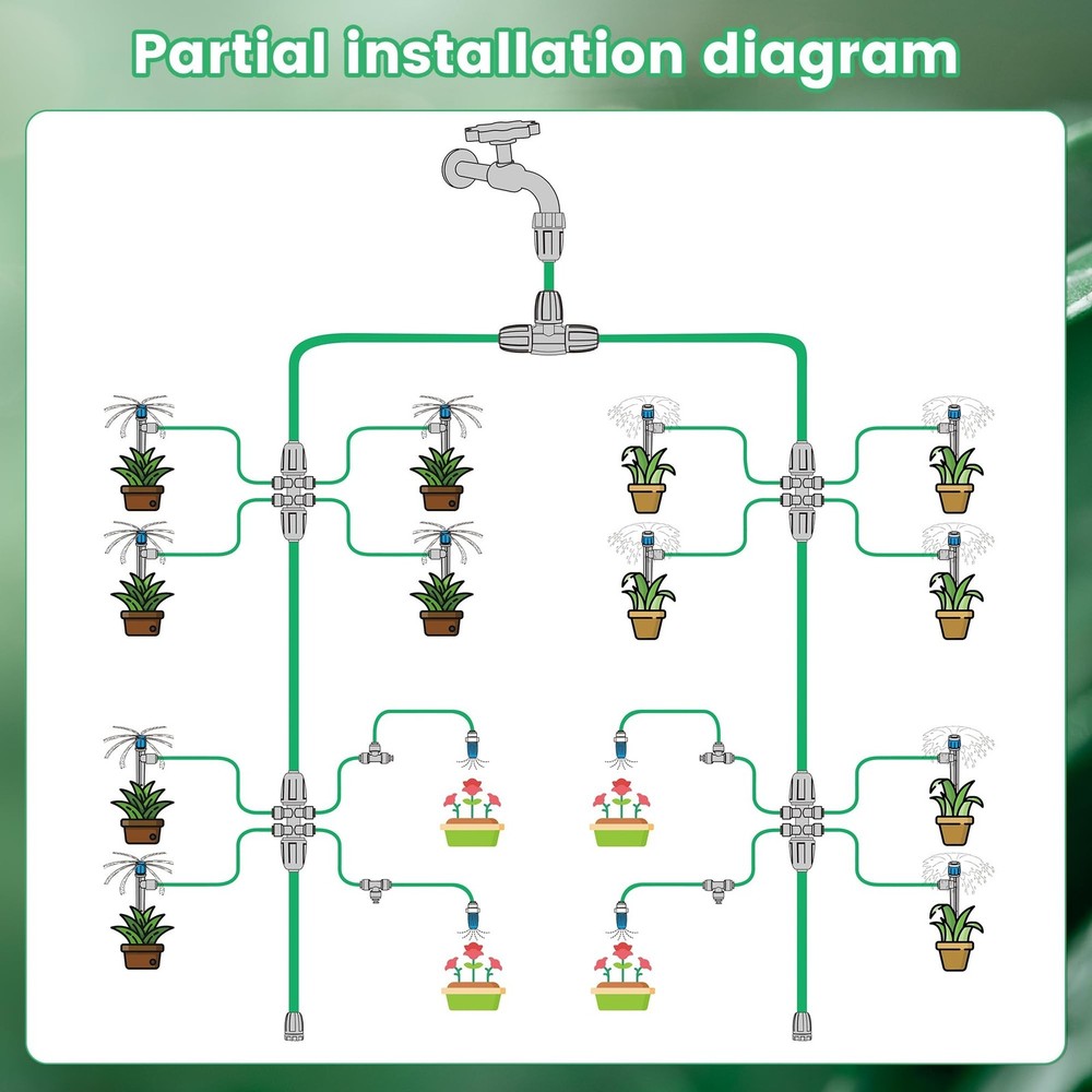 230FT Drip Irrigation System, Quick-Connect Automatic Garden Watering Misting...