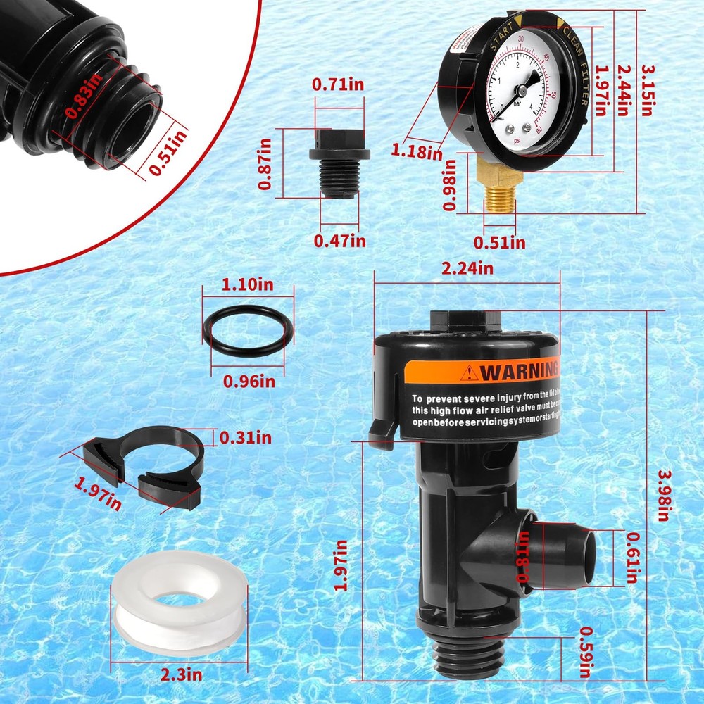 Air Relief Valve set fits for Pool Filter replacement assembly New