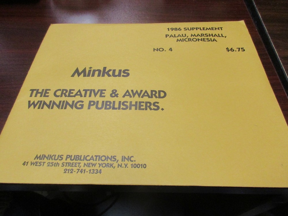 "MINKUS"  1986  SUPPLEMENT  PALAU,MARSHALL,MICRONESIA    W/FREE SHIPPING!!!